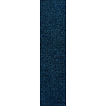 Haze Solid Low-pile Area Rug Navy